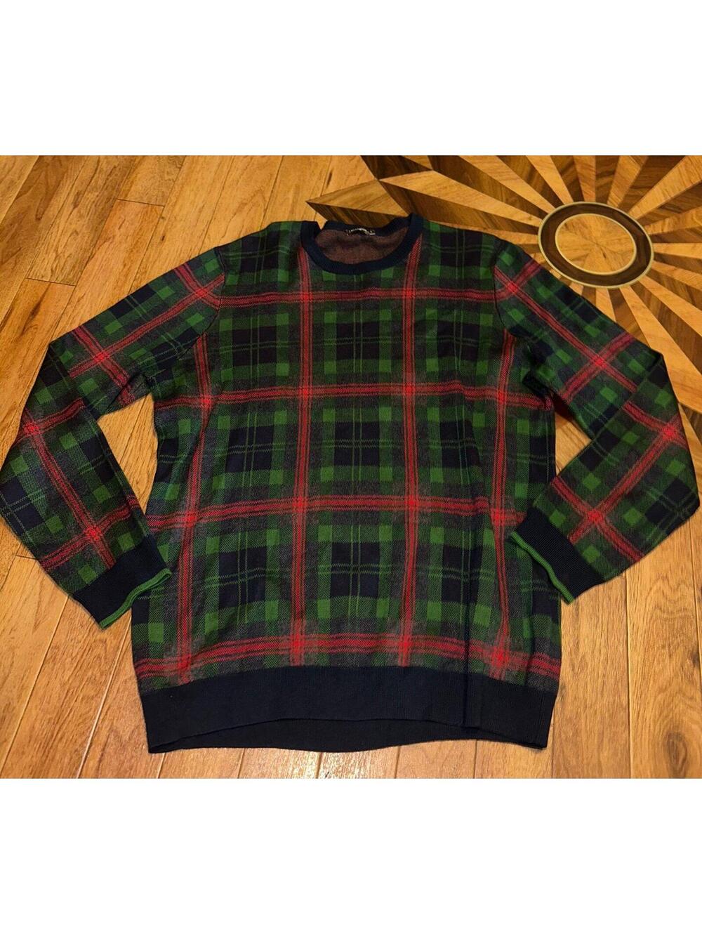 J McLaughlin womens plaid Sweater Size Large